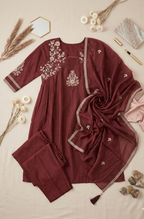 Maroon Elegance Embroidered Kurta Set