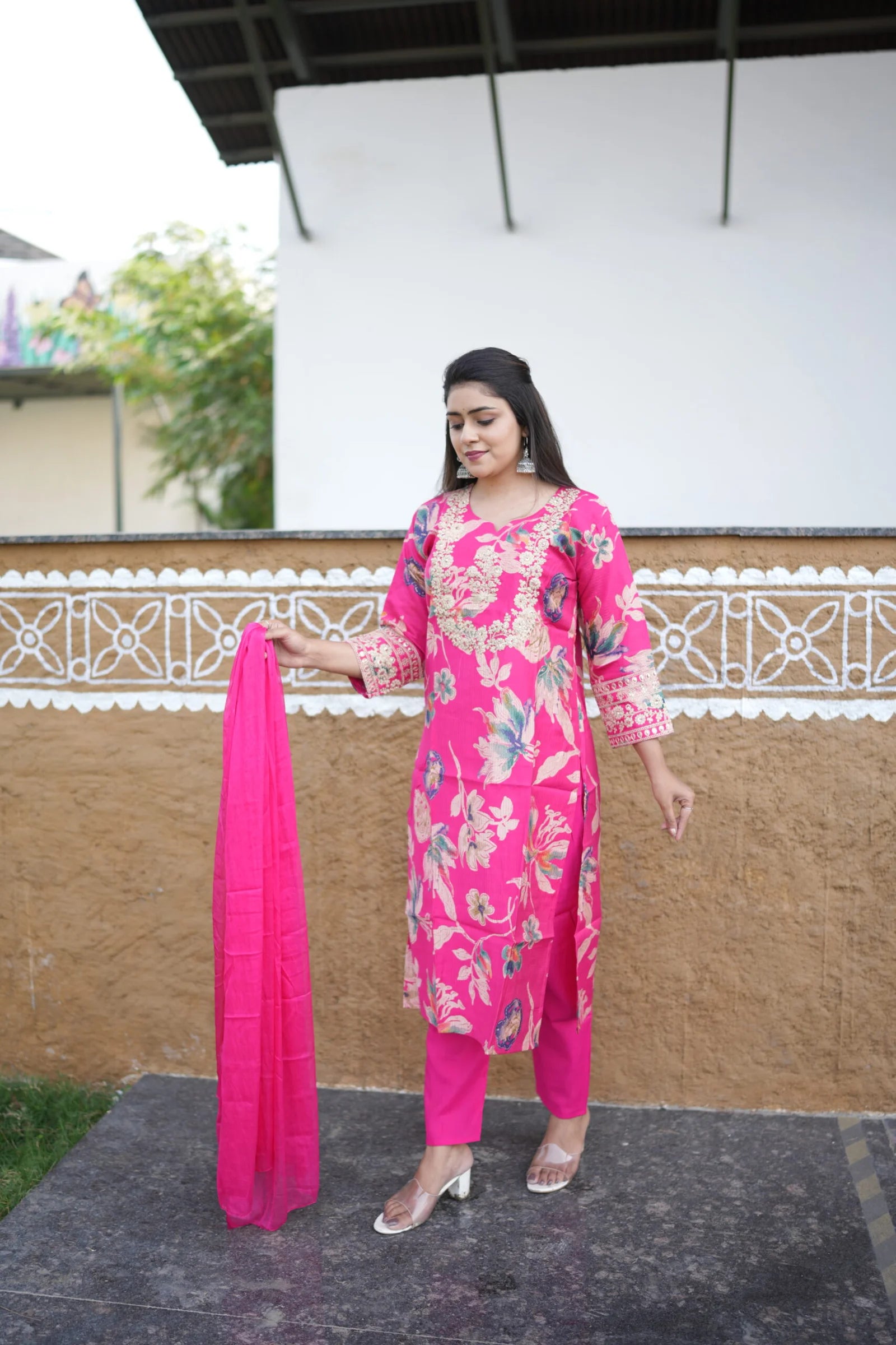 Peach Blossom Kurti Set