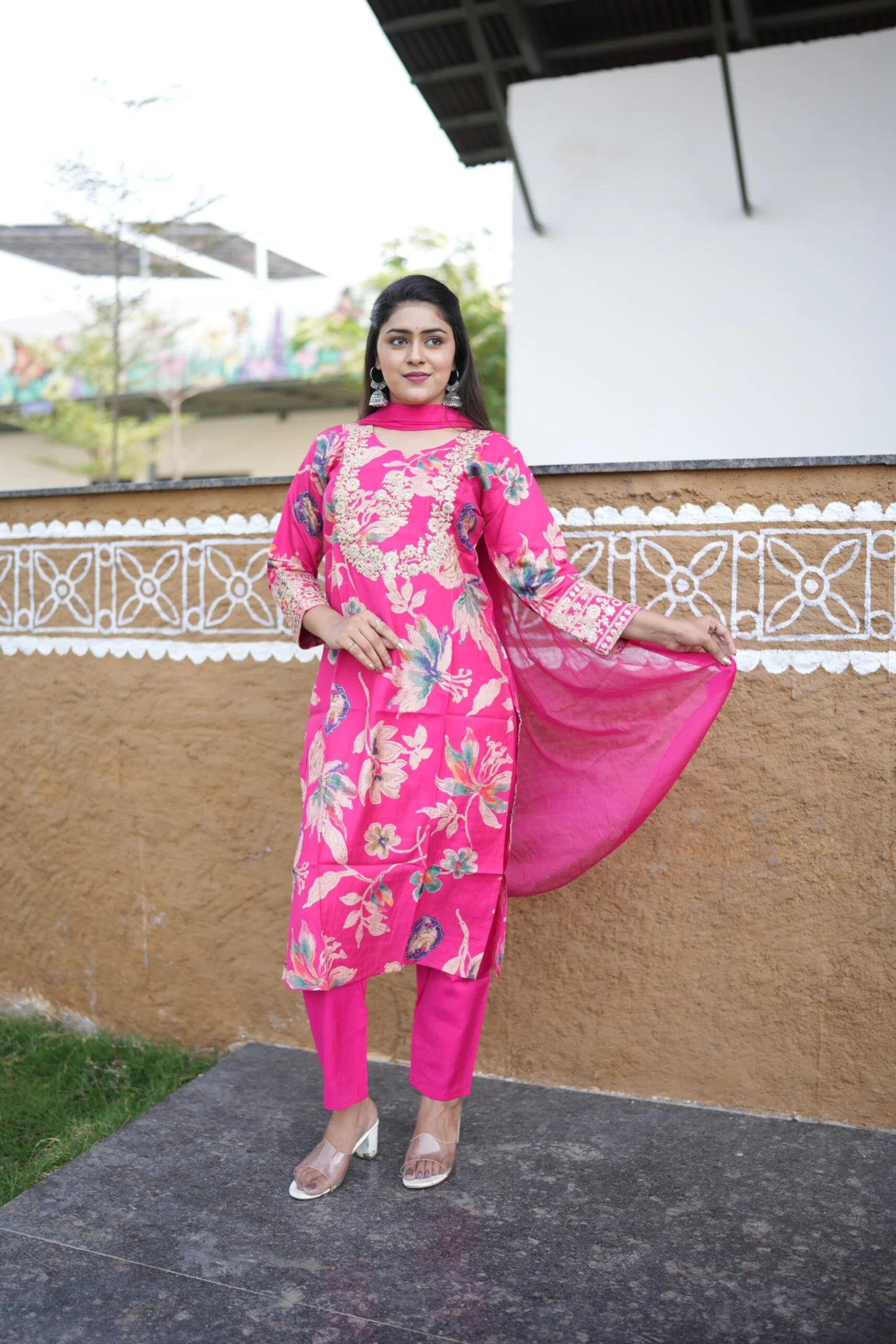 Peach Blossom Kurti Set