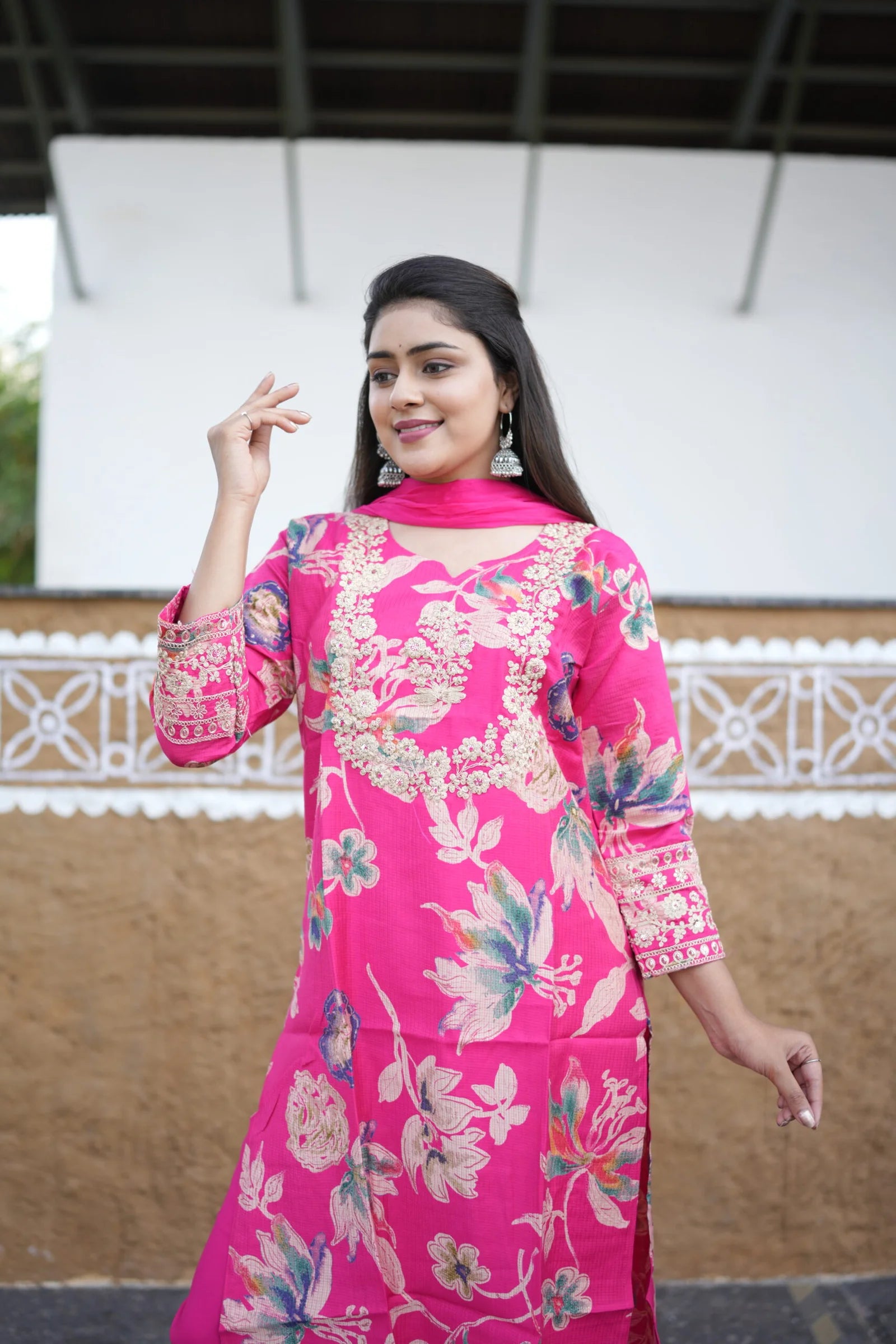 Peach Blossom Kurti Set