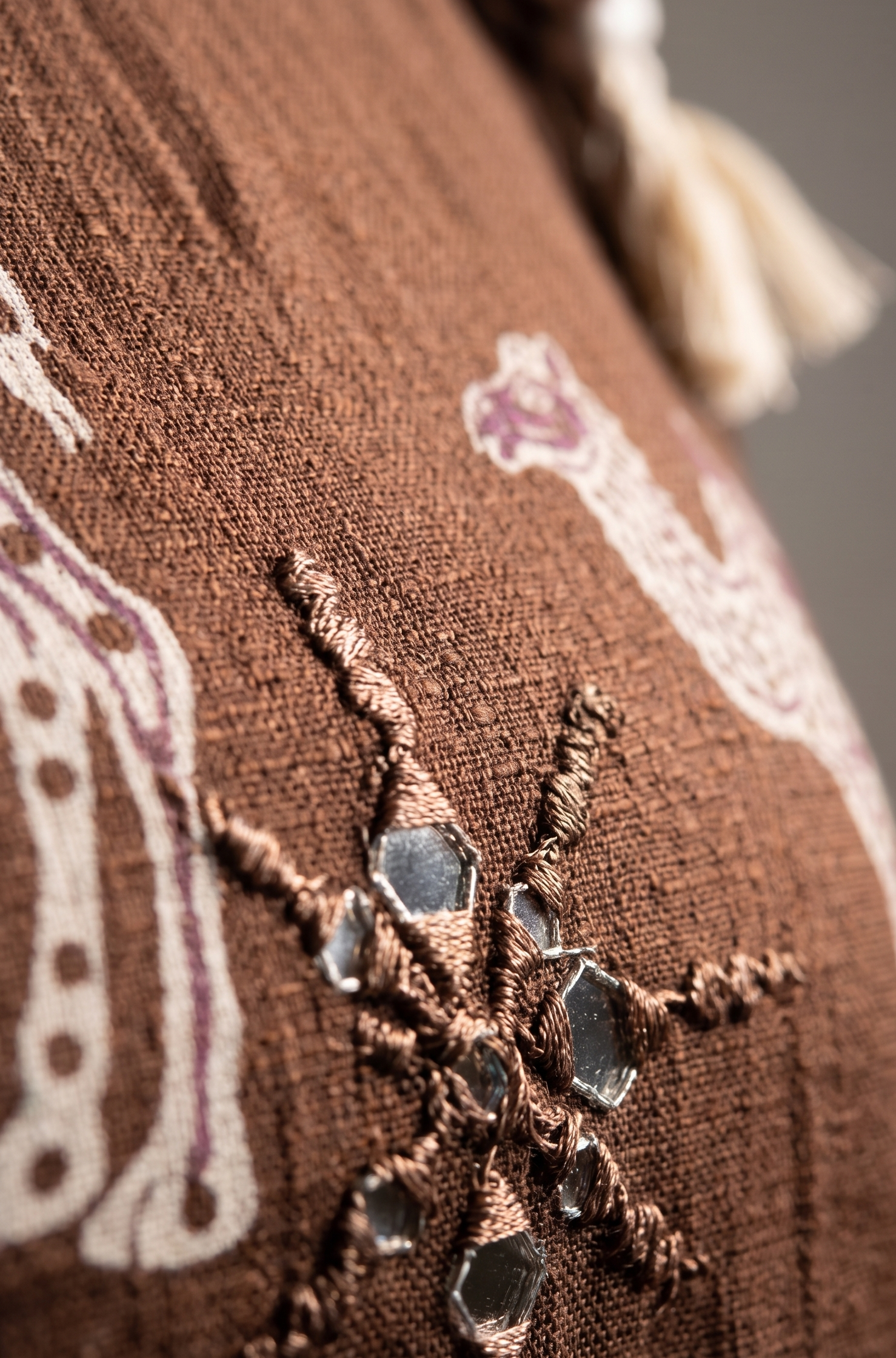 Chocolate Brown Camel Print Co-ord Set with Shoulder Tie Tassels