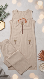 Oasis Palm Embroidered Sleeveless Co-ord Set