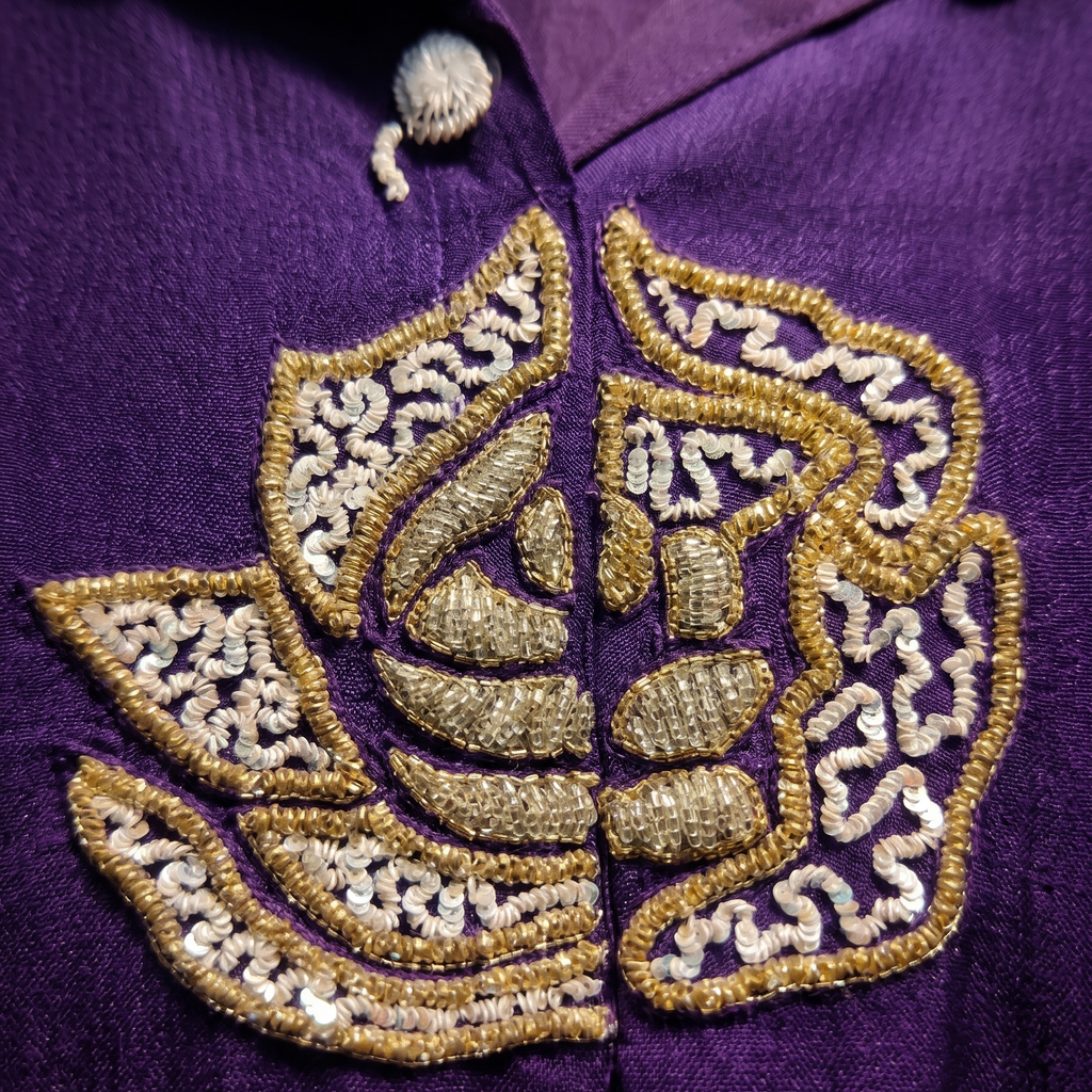Amethyst Bloom Embellished Satin Co-ord Set