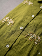 Olive Green Elephant Embroidered Co-ord Set