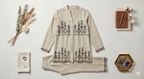 Sandstone Folk Art Motif Button-Down Co-ord Set