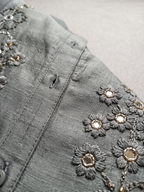 Sage Green Embroidered Kurti Pant Set with Dupatta