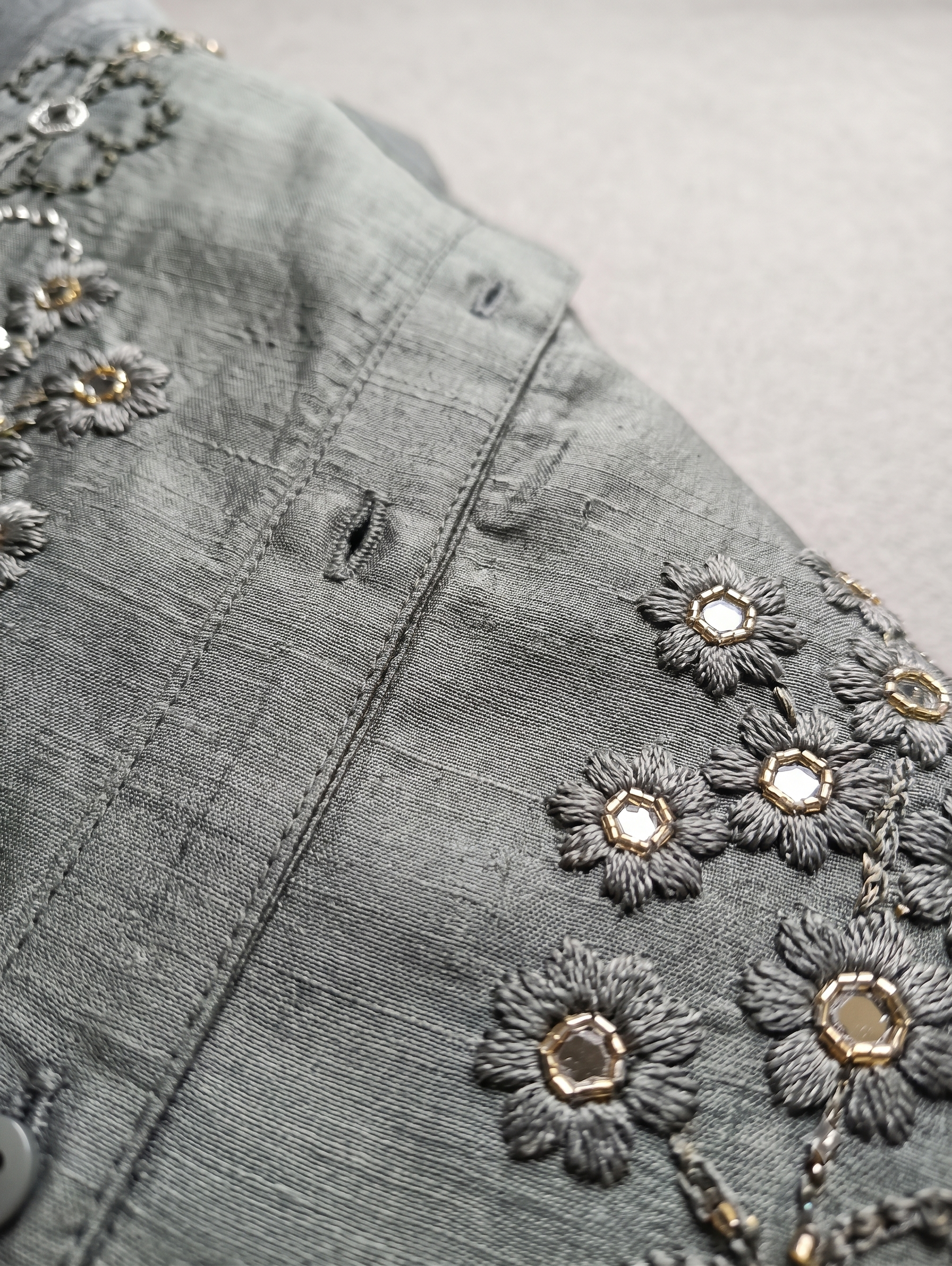 Sage Green Embroidered Kurti Pant Set with Dupatta