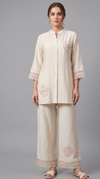 Ivory Dream Textured Applique Co-ord Set