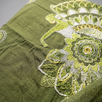 Olive Green Peacock Embroidered 3-Piece Kurta Set