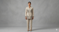 Sandstone Folk Art Motif Button-Down Co-ord Set
