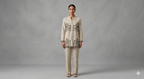Sandstone Folk Art Motif Button-Down Co-ord Set