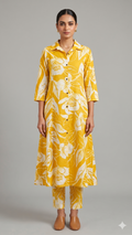 Sunshine Botanical Button-Down Kurta Set