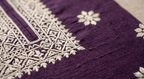 Plum Geometric Embroidered 3-Piece Kurta Set
