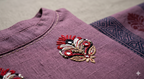Dusky Lilac Floral Motif Embroidered Kurta Set