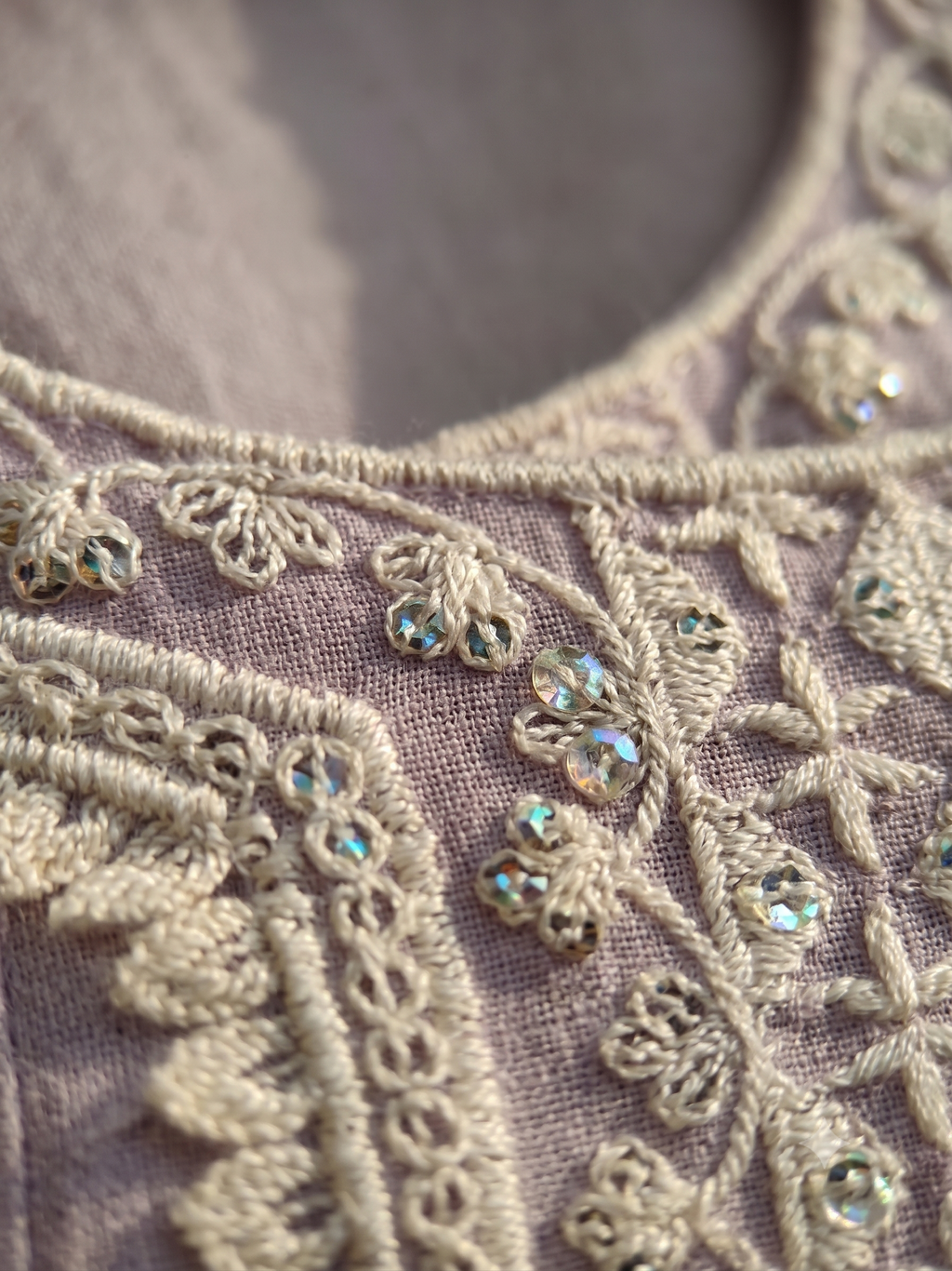Pastel Lavender Anarkali Kurta Set with Embroidered Organza Dupatta