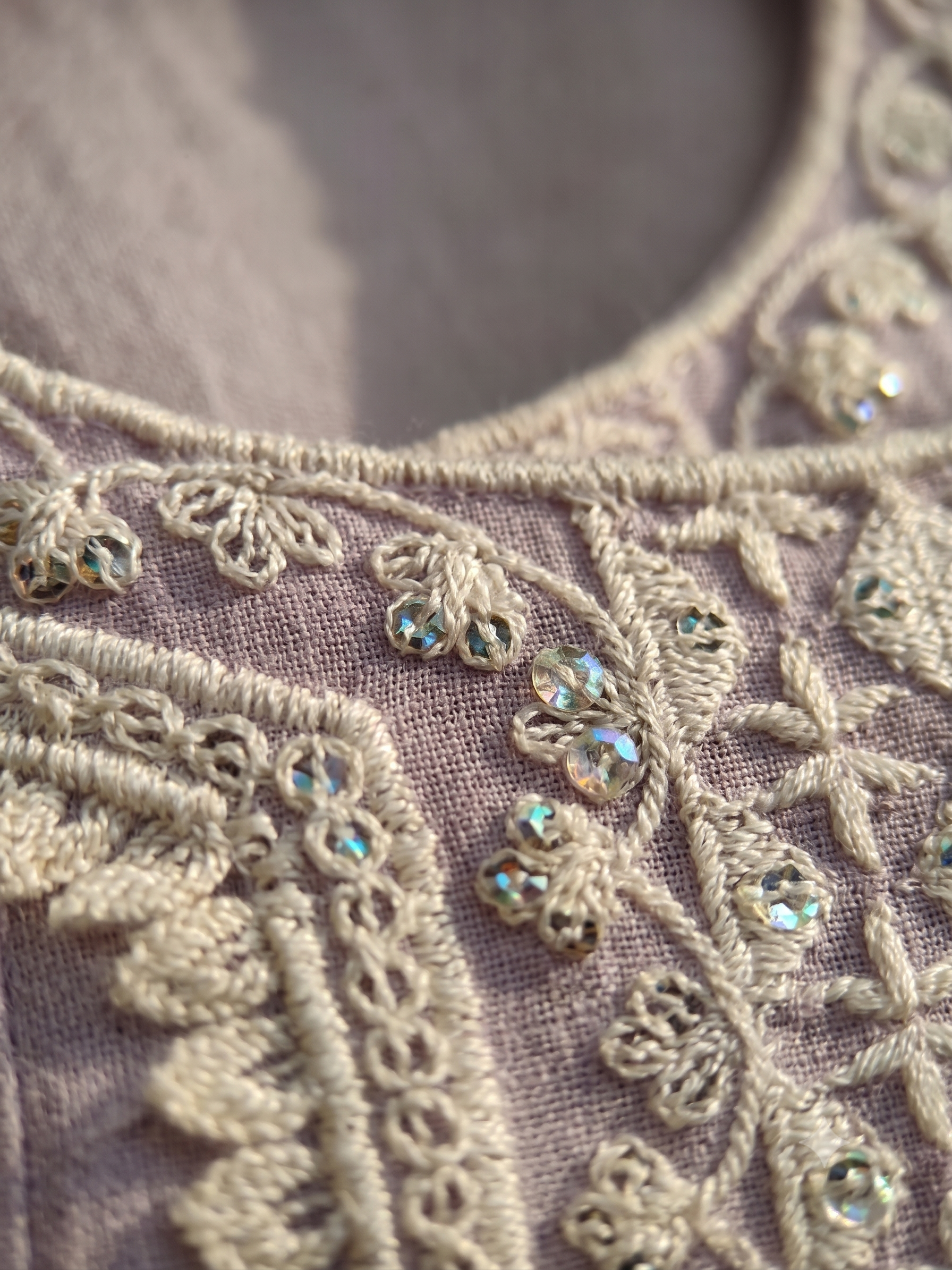 Pastel Lavender Anarkali Kurta Set with Embroidered Organza Dupatta