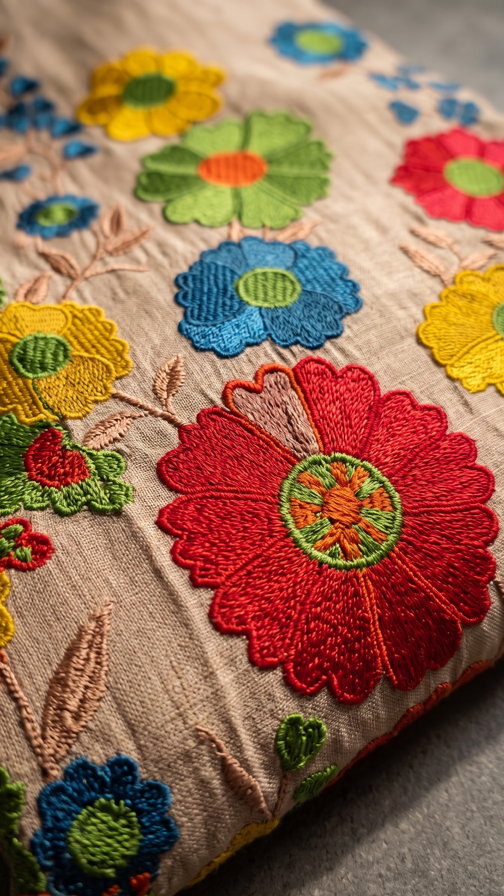 Natural Tone Crewel-Embroidered 3-Piece Suit with Dupatta