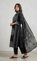 Midnight Monochrome Mandala Print Kurta Set